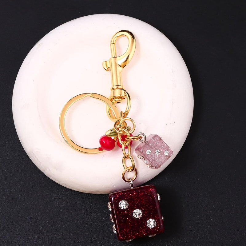 SORGERLY 8 Ball Dice Charm Keychain - Cute Bag Purse Handbag Accessories - Y2K Aesthetic Key Chain for Women Men - Image 2